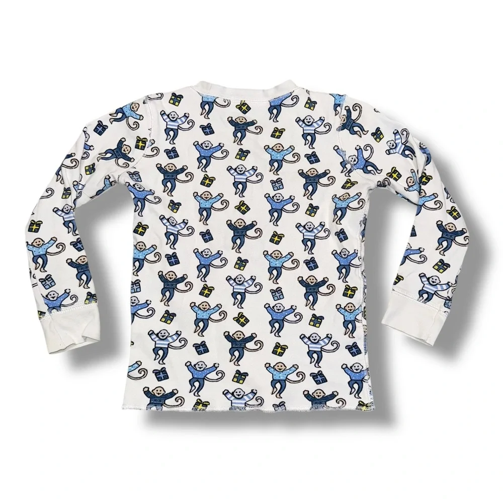Roller Rabbit Kids Pajama Top Long‎ Sleeve Monkey Print Size 6 Cotton